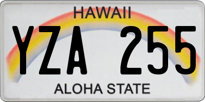 HI license plate YZA255