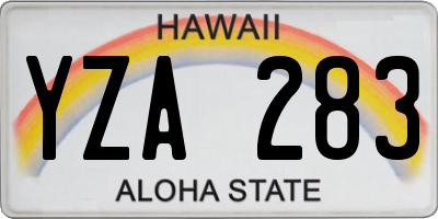 HI license plate YZA283