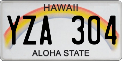 HI license plate YZA304