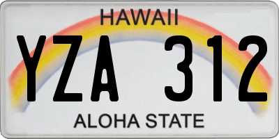 HI license plate YZA312