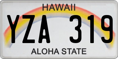 HI license plate YZA319