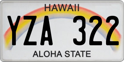 HI license plate YZA322