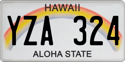 HI license plate YZA324
