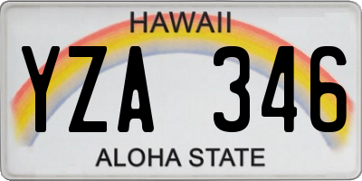 HI license plate YZA346
