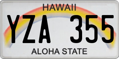 HI license plate YZA355
