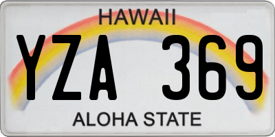 HI license plate YZA369