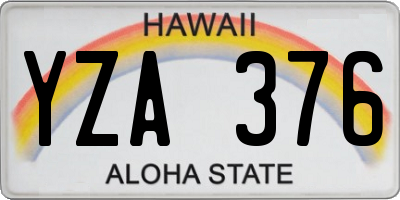 HI license plate YZA376