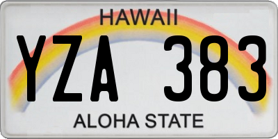 HI license plate YZA383