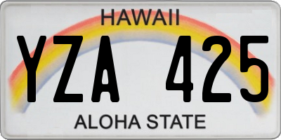 HI license plate YZA425
