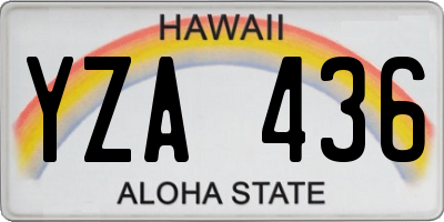 HI license plate YZA436