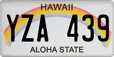 HI license plate YZA439