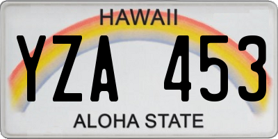 HI license plate YZA453