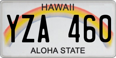 HI license plate YZA460