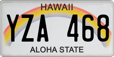 HI license plate YZA468