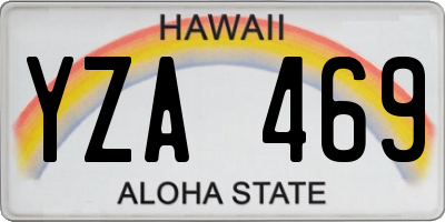 HI license plate YZA469