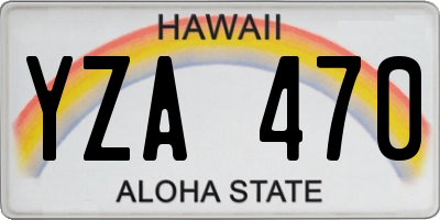 HI license plate YZA470