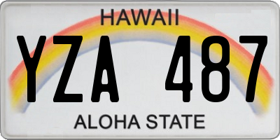 HI license plate YZA487