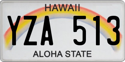 HI license plate YZA513