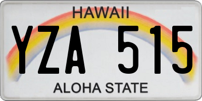 HI license plate YZA515