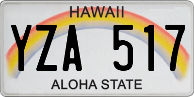 HI license plate YZA517