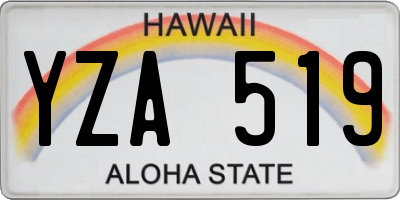 HI license plate YZA519