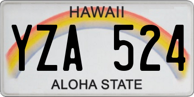 HI license plate YZA524