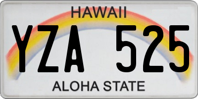 HI license plate YZA525