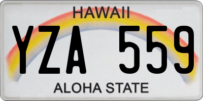 HI license plate YZA559