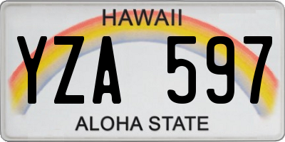 HI license plate YZA597