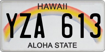 HI license plate YZA613