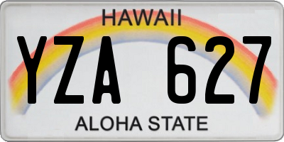 HI license plate YZA627