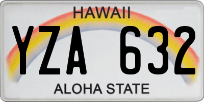 HI license plate YZA632