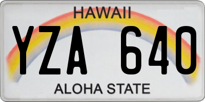 HI license plate YZA640