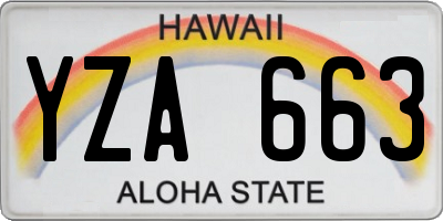 HI license plate YZA663