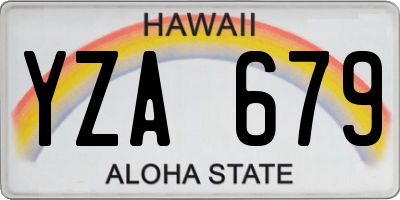 HI license plate YZA679