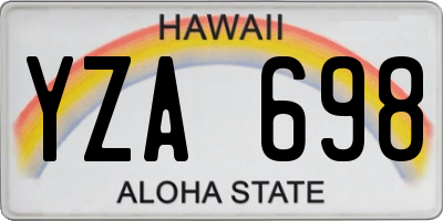 HI license plate YZA698