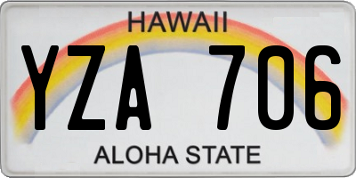 HI license plate YZA706