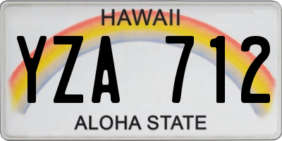 HI license plate YZA712