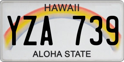 HI license plate YZA739