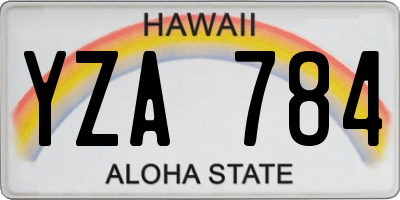 HI license plate YZA784