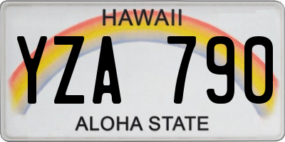 HI license plate YZA790