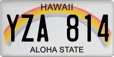 HI license plate YZA814