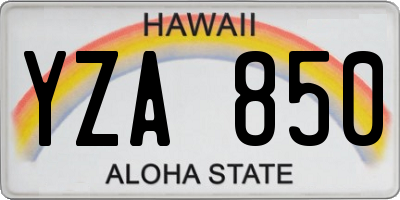 HI license plate YZA850