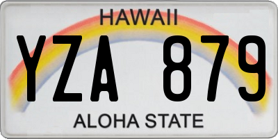 HI license plate YZA879