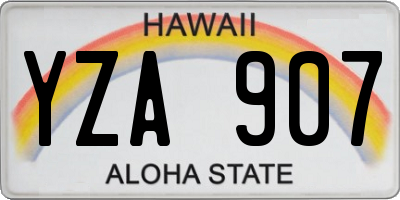 HI license plate YZA907