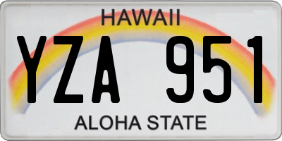 HI license plate YZA951