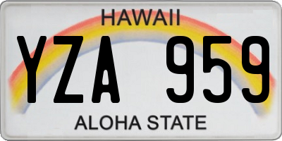 HI license plate YZA959