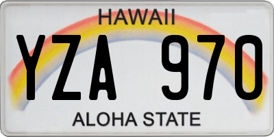 HI license plate YZA970
