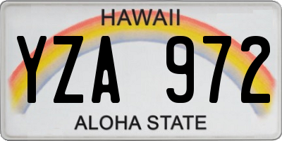 HI license plate YZA972