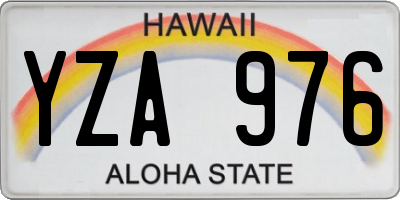 HI license plate YZA976